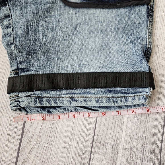 Blue Wash Denim Men's Shorts Skinny Fit - Picture 16 of 16